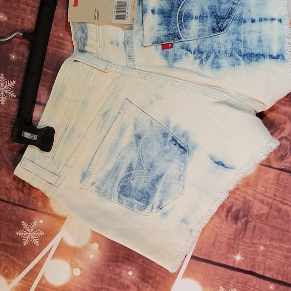 Levi's Tie Dye Denim NWT Cut Off Short Size 5/27 - Picture 6 of 10